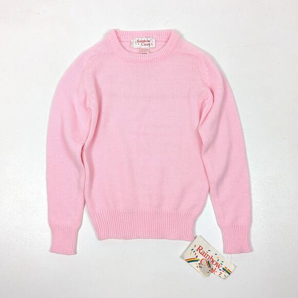 Vintage Rainbow Creek Sweater Girls Size Small 6X Pink Pullover Crewneck - Picture 1 of 5